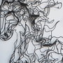 Wallity Metal Horse Line Art - APT724